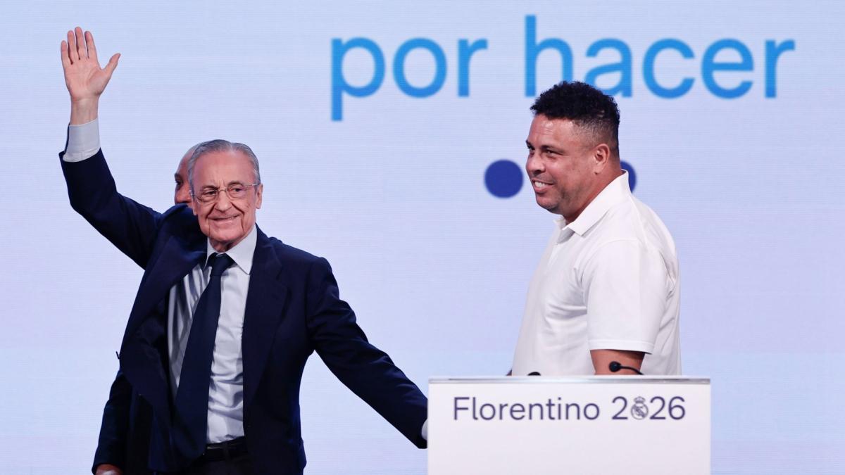 Caras conhecidas na apresentação da candidatura de Florentino: Ronaldo Nazário, Roberto Carlos...